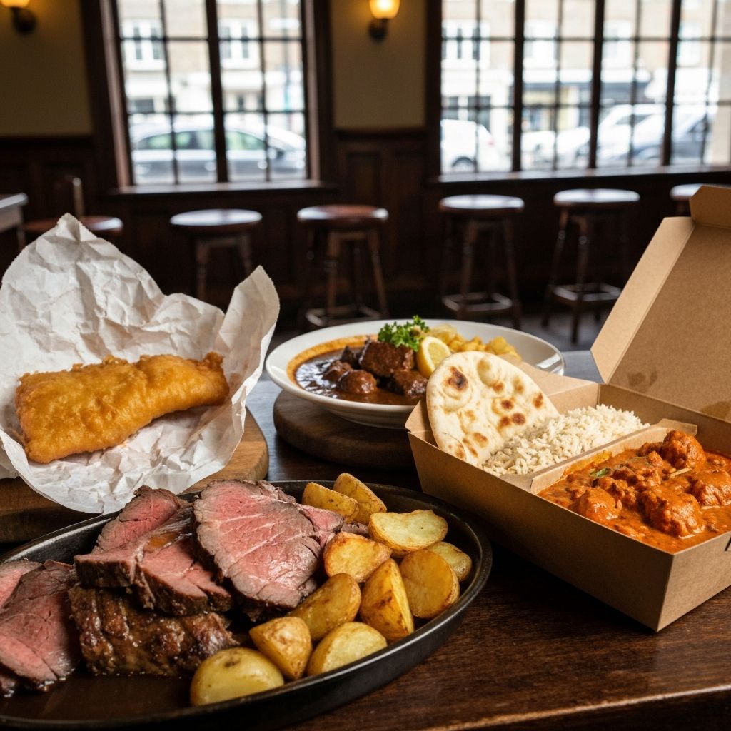 British weekend foods and settings